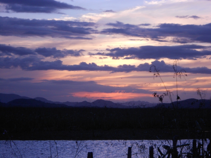 sunset over the marsh